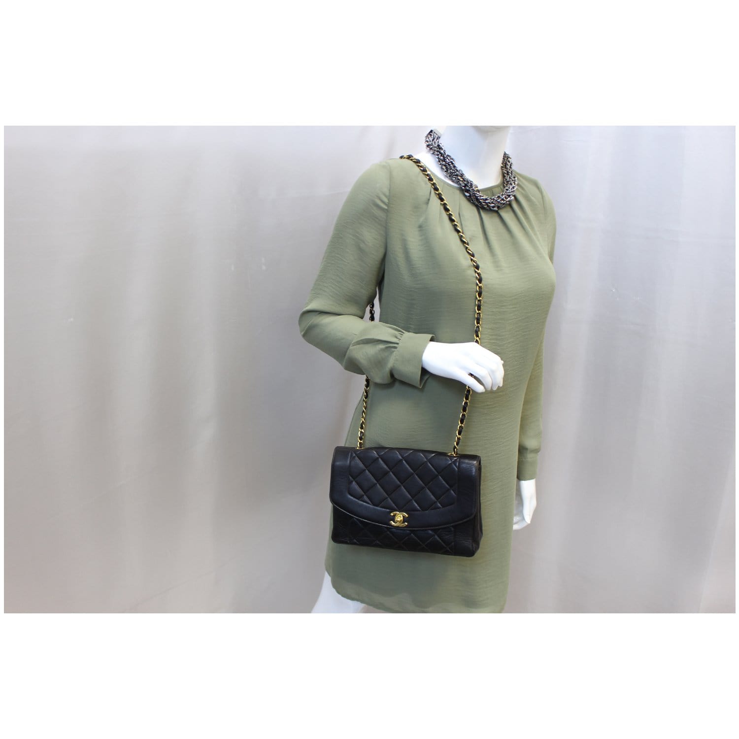 Chanel Diana Classic Flap Quilted Leather Crossbody Bag