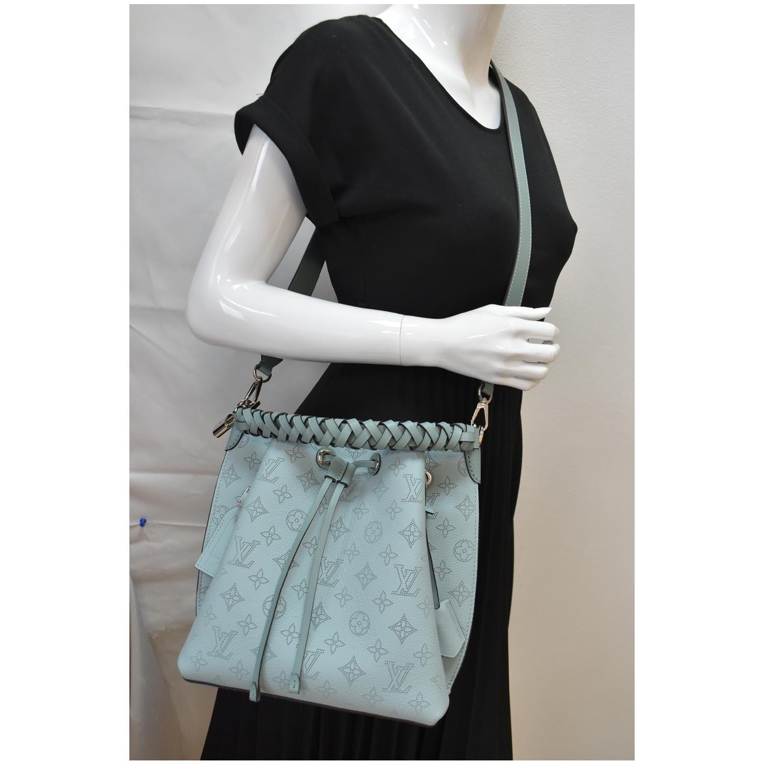LOUIS VUITTON Muria Mahina Perforated Leather Crossbody Bag Vert