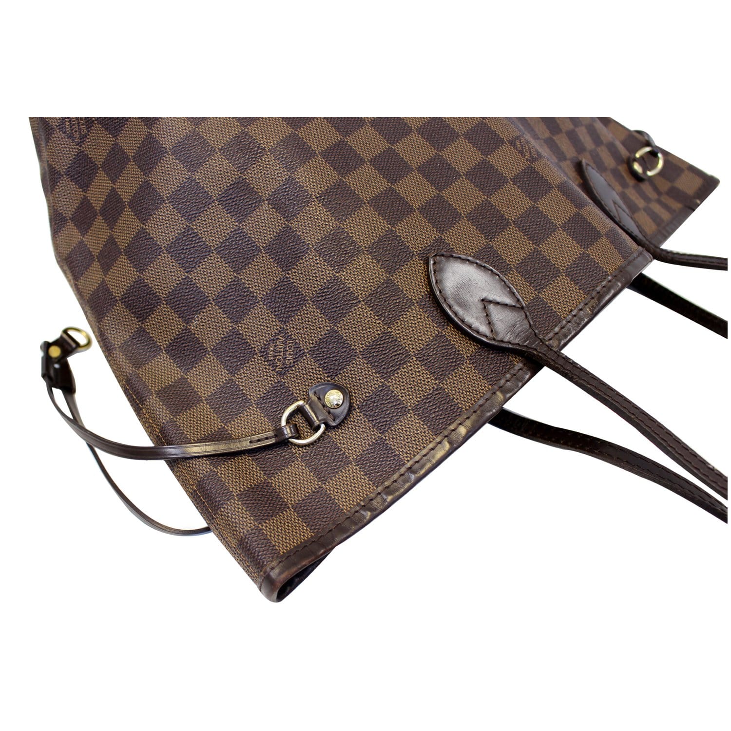 LOUIS VUITTON Neverfull MM Damier Ebene Tote Shoulder Bag
