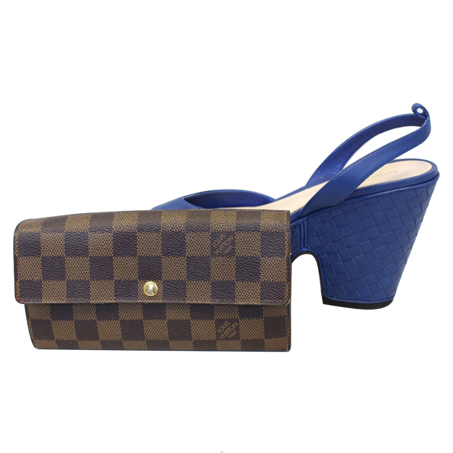 LOUIS VUITTON Damier Ebene Brown Sarah Wallet