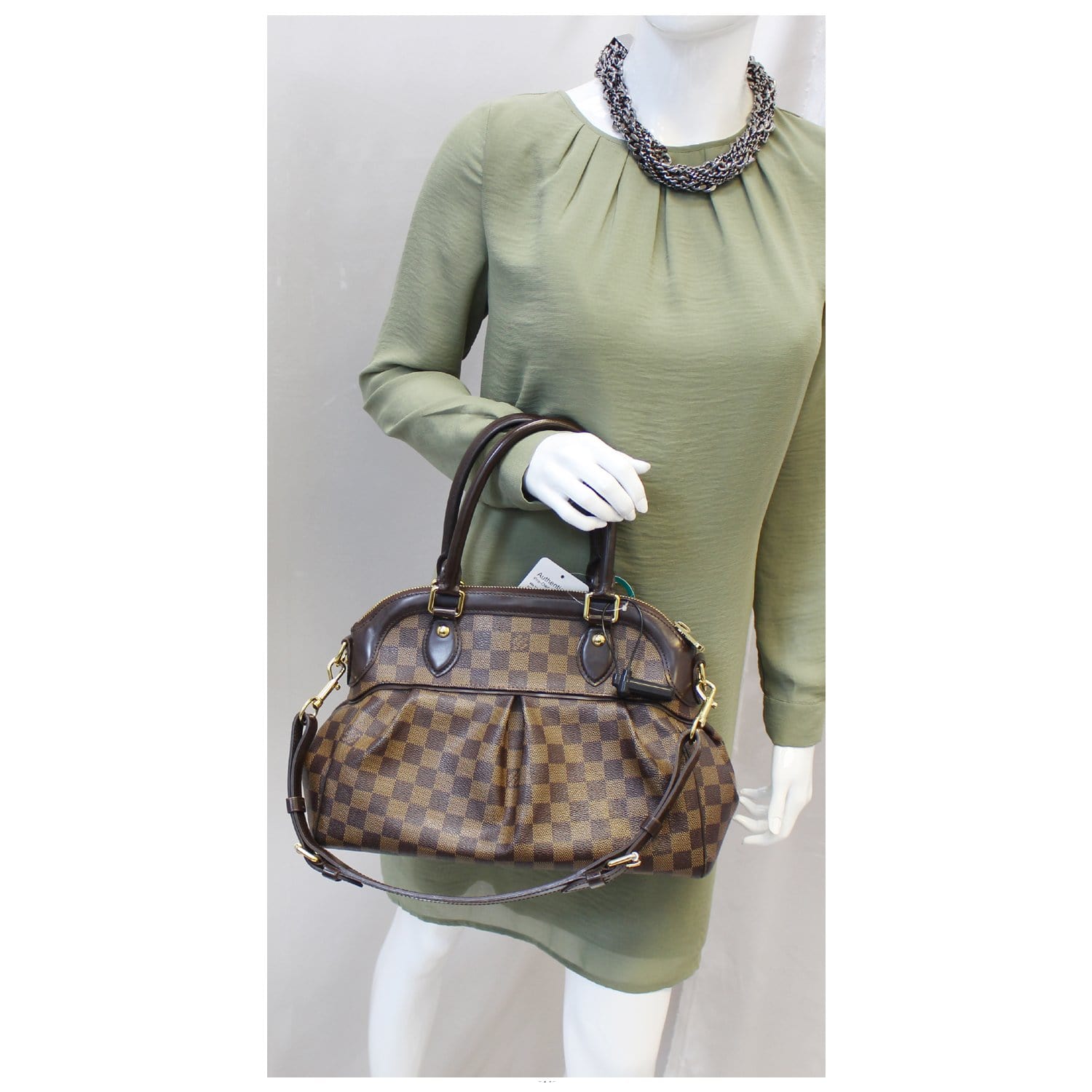 LOUIS VUITTON Trevi PM Damier Ebene Brown Shoulder Bag
