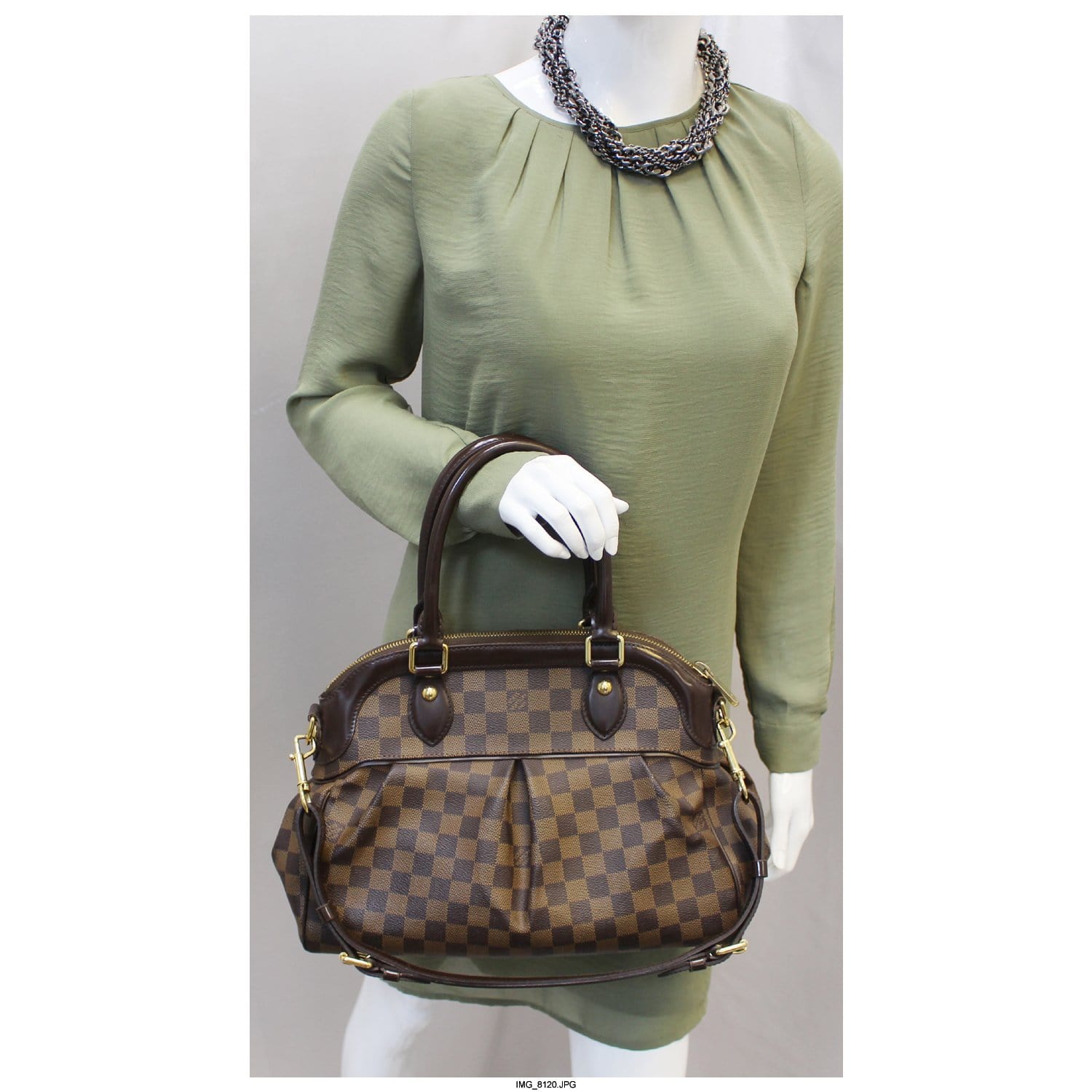 LOUIS VUITTON Trevi PM Damier Ebene Brown Shoulder Bag