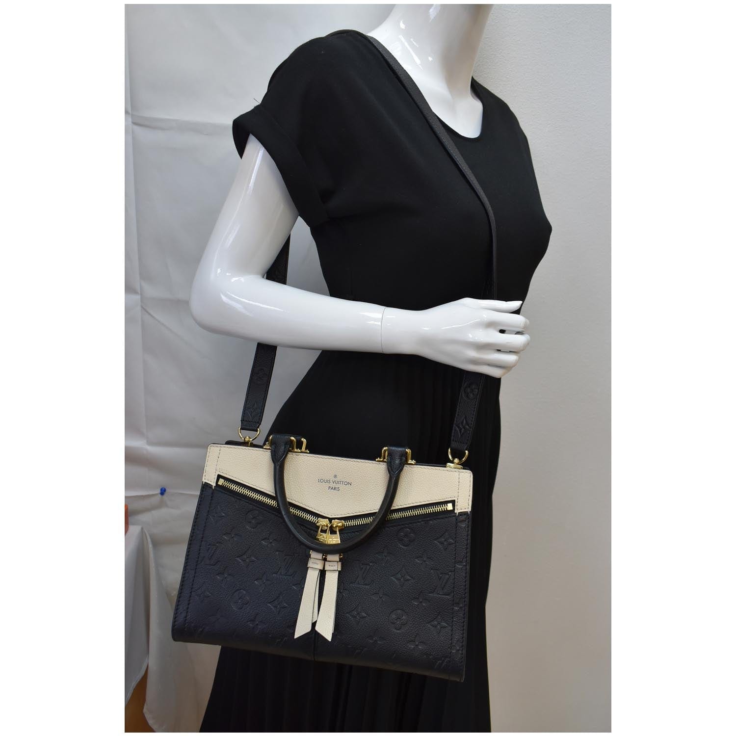 LOUIS VUITTON Sully PM Monogram Empreinte Leather Shoulder Bag Black
