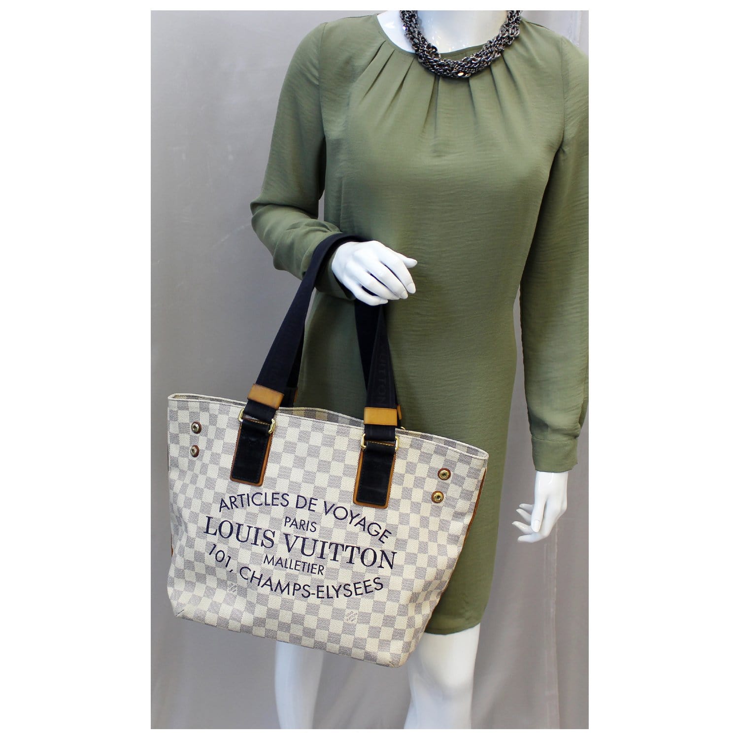 LOUIS VUITTON Cabas PM Damier Azur Beach Shoulder Bag