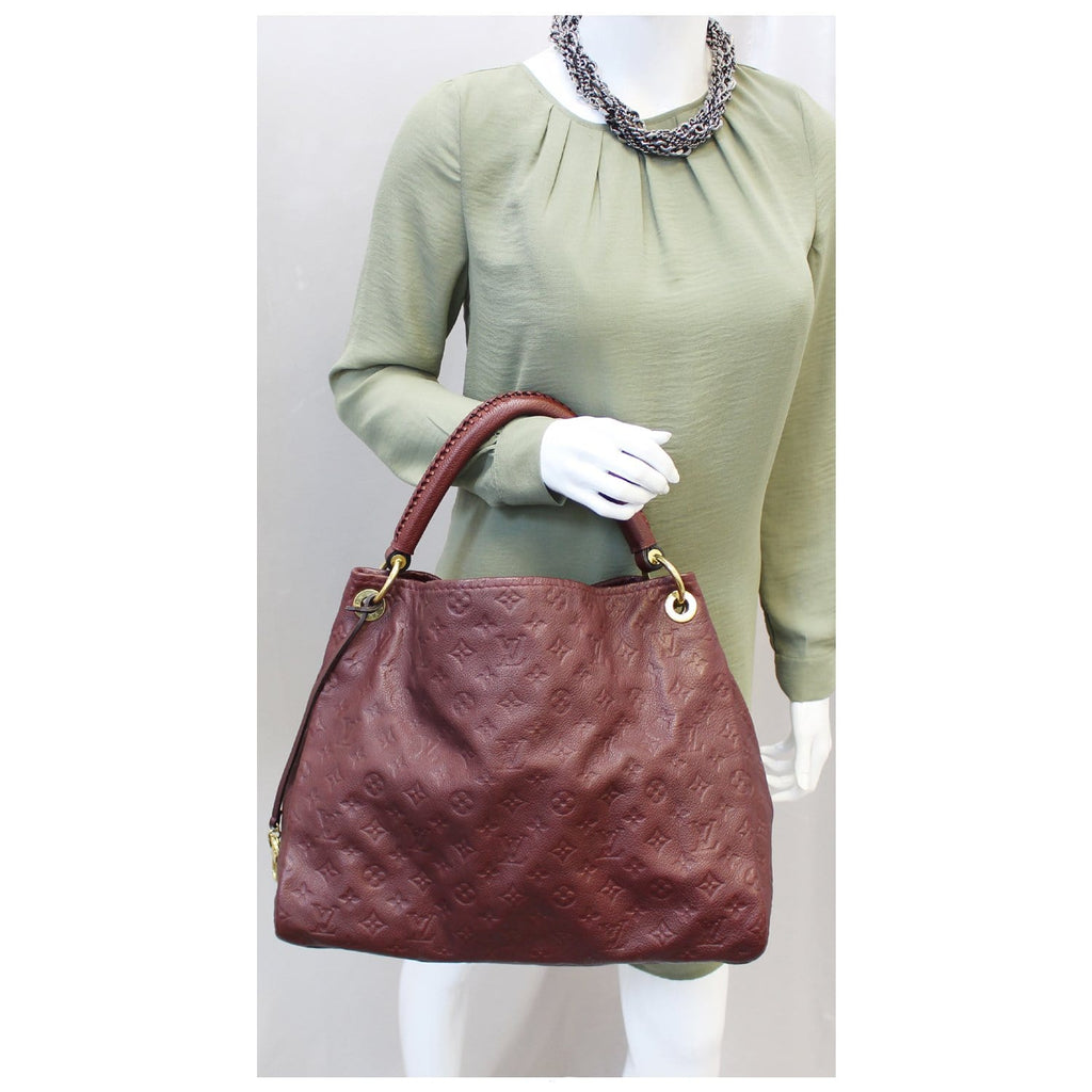 LOUIS VUITTON Artsy MM Monogram Empreinte Shoulder Bag Red