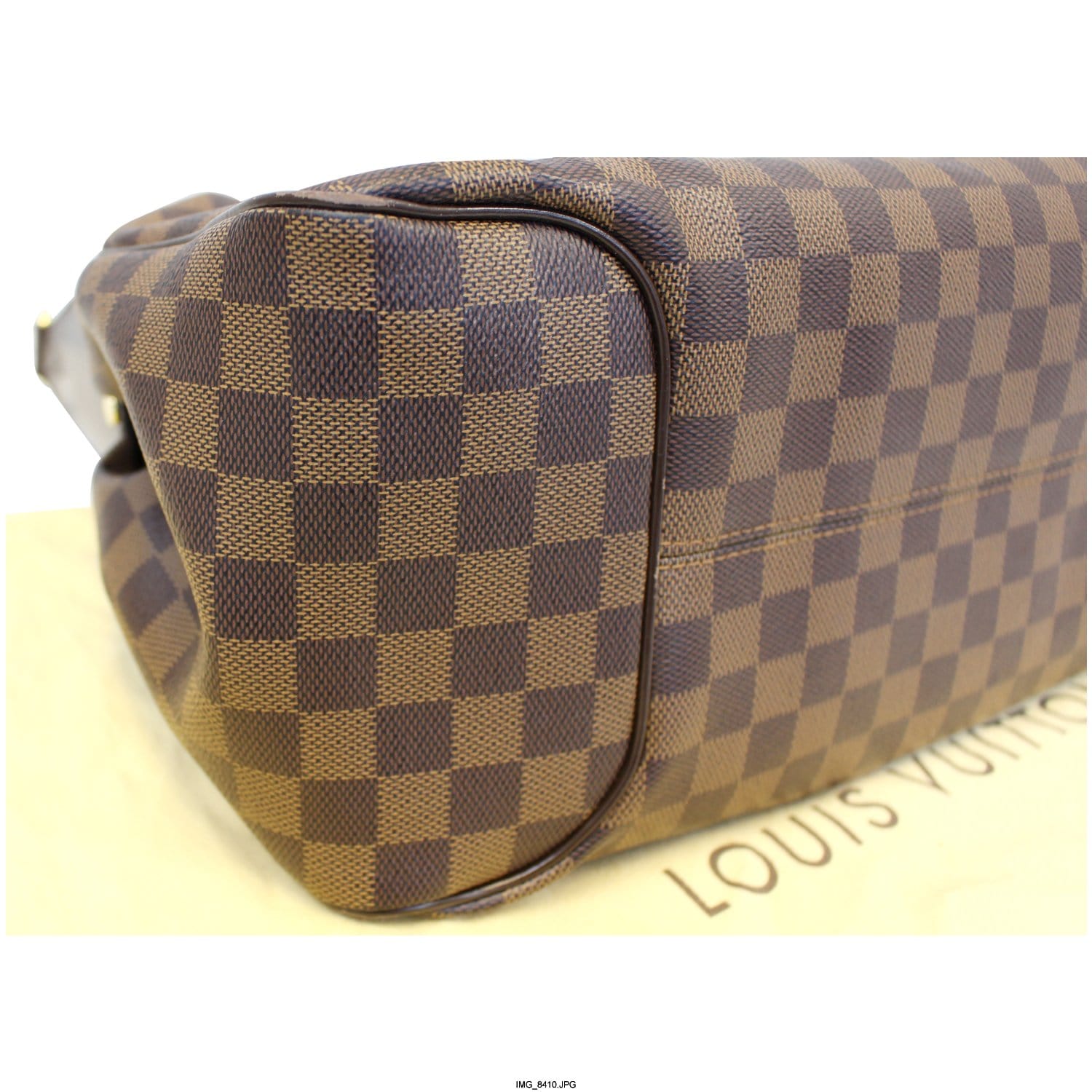 LOUIS VUITTON Reggia Damier Ebene Shoulder Bag Brown