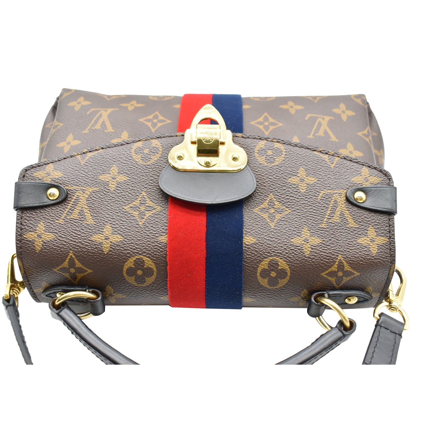 LOUIS VUITTON Georges BB Monogram Canvas Shoulder Bag Brown