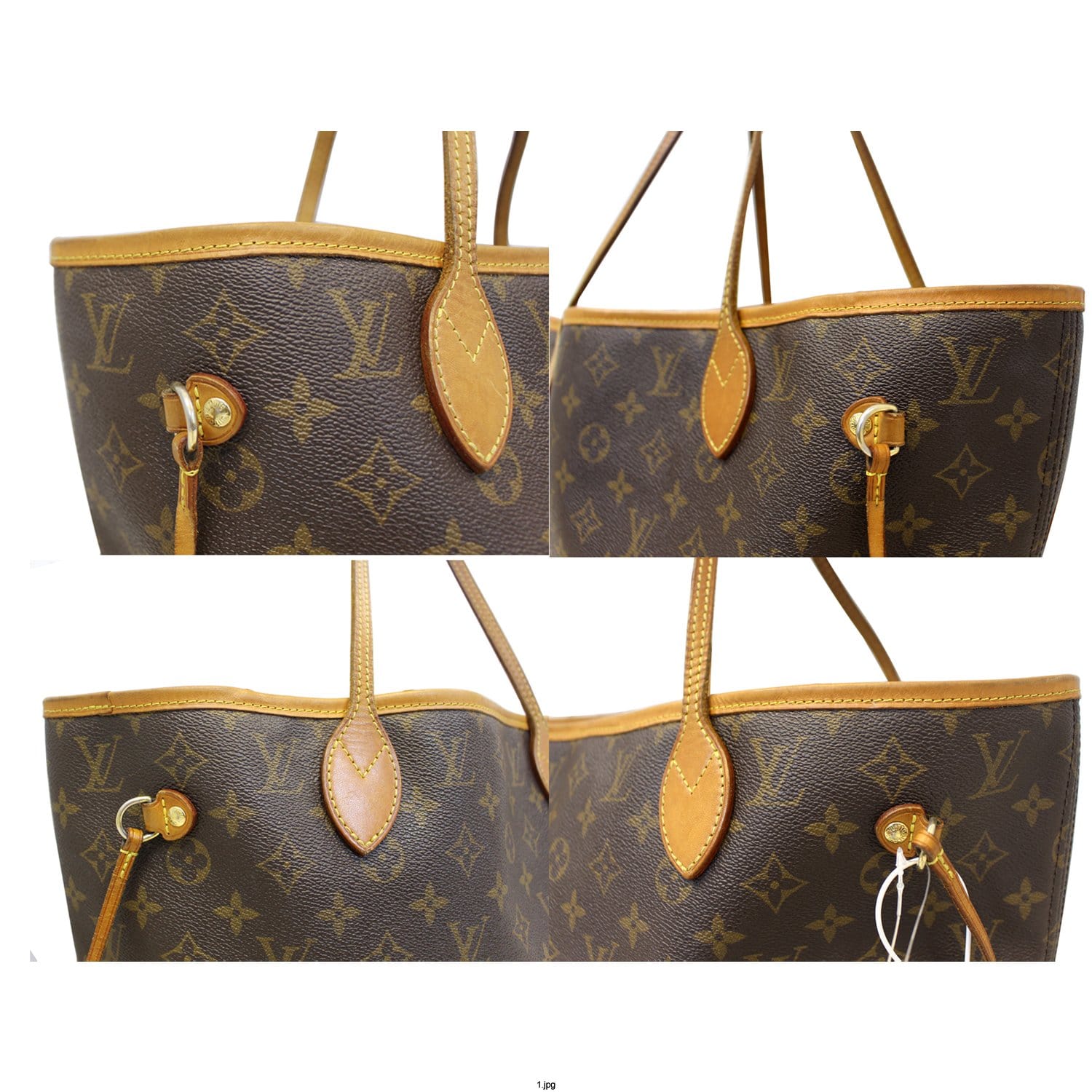 LOUIS VUITTON Neverfull MM Monogram Canvas Tote Bag Brown