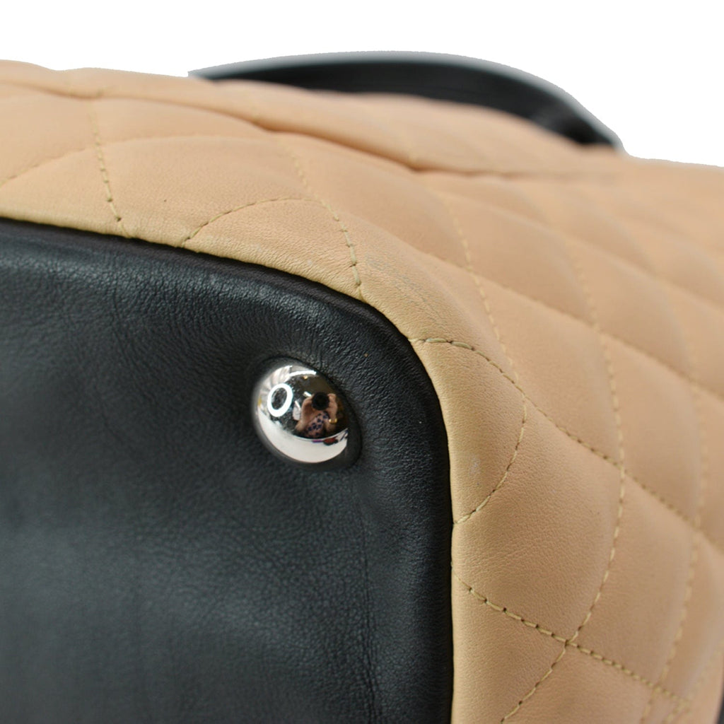 Chanel Cambon Ligne Large Quilted Leather Tote Bag Beige
