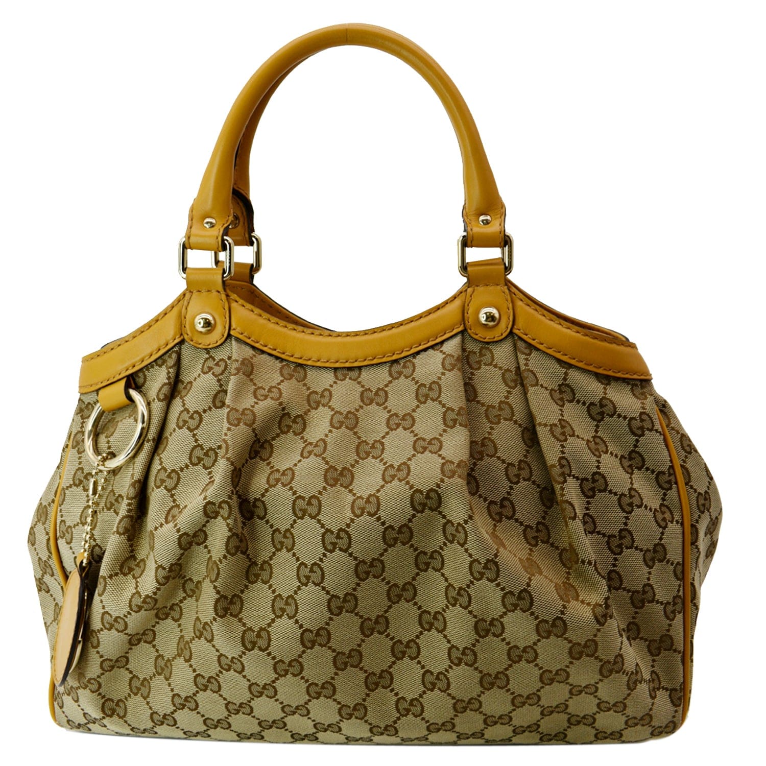 GUCCI Sukey Medium Gucci Canvas Tote Bag Beige 211944