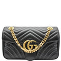 GUCCI Gucci Marmont Small Matelasse Leather Crossbody Bag Black 443497