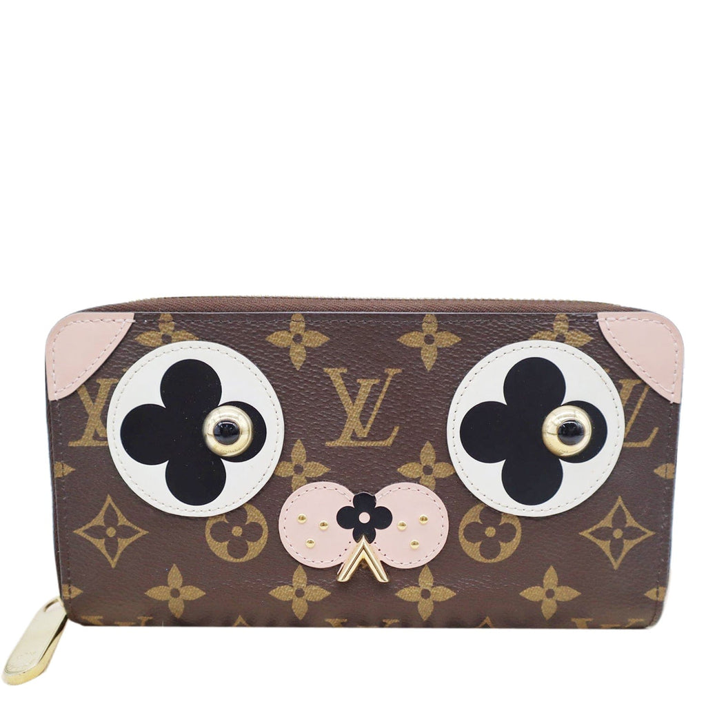 LOUIS VUITTON Valentine Dog Zippy Monogram Canvas Wallet Brown