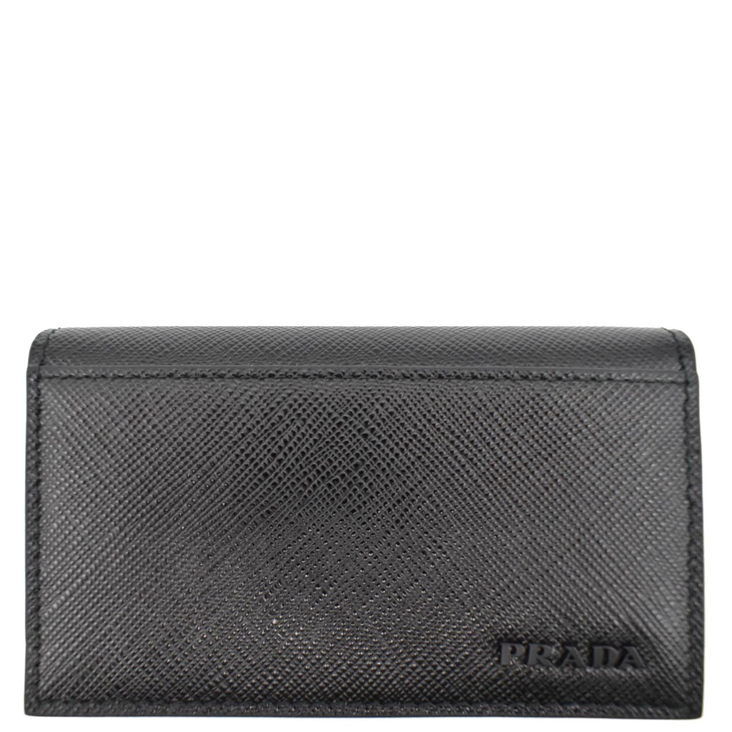 PRADA Saffiano Leather Active Card Holder Wallet Black- 15% OFF