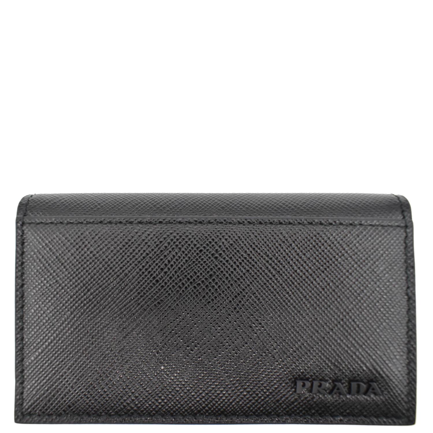PRADA Saffiano Leather Active Card Holder Wallet Black- 15% OFF