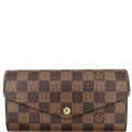 LOUIS VUITTON Sarah Damier Ebene Wallet Brown