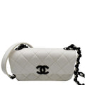 Chanel My Everything Small Caviar Quilted Leather Flap Shoulder Bag White