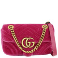 GUCCI Gucci Marmont Velvet Mini Shoulder Crossbody Bag Pink 446744