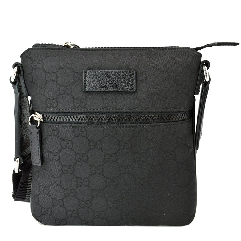 GUCCI Nylon Gucci Canvas Messenger Bag Black 449183