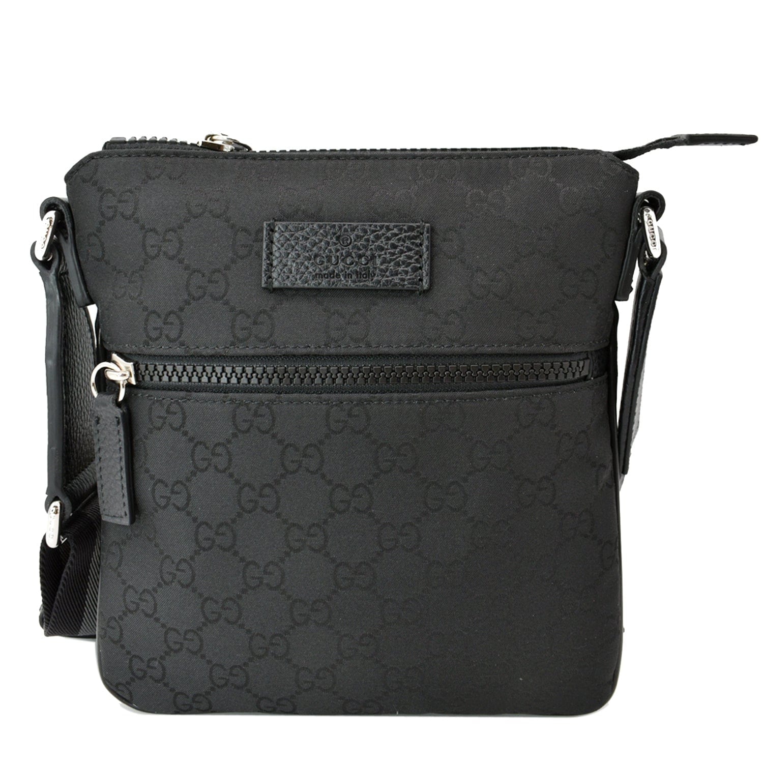 GUCCI Nylon Gucci Canvas Messenger Bag Black 449183