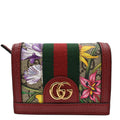 GUCCI Ophidia Flora Gucci Supreme Canvas Card Case Wallet Red 523155