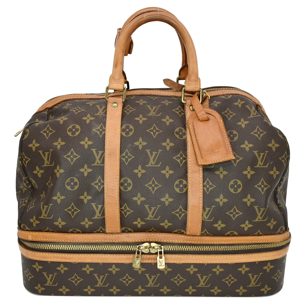 LOUIS VUITTON  Sac Sport Monogram Canvas Boston Travel Bag Brown