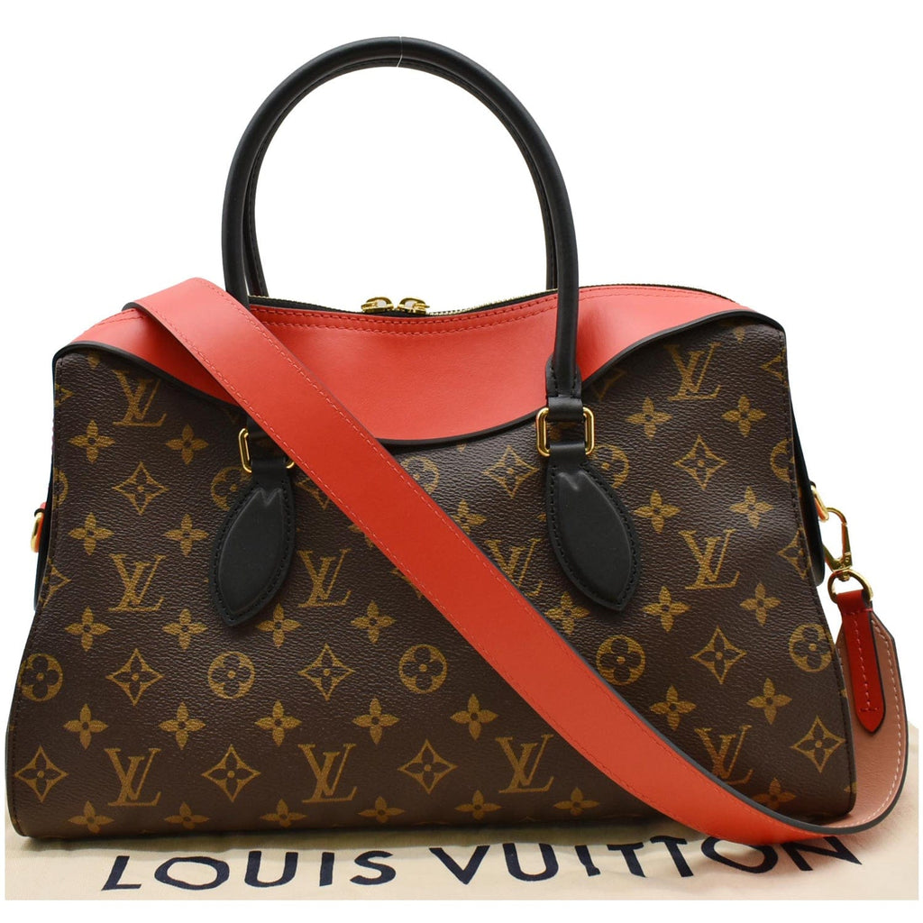 LOUIS VUITTON Tuileries Monogram Canvas Tote Shoulder Bag Red