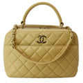 Chanel Trendy CC Bowling Quilted Leather Shoulder Bag Beige