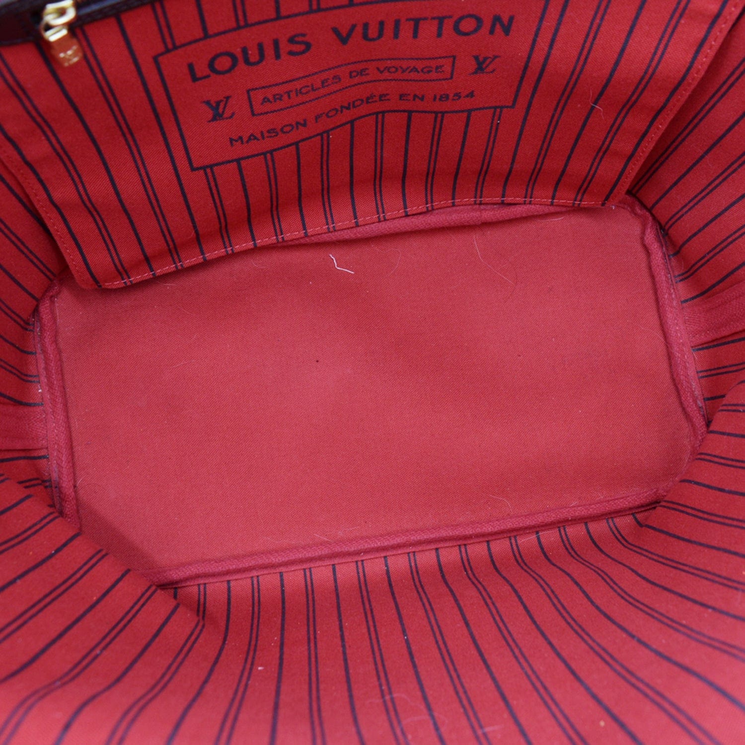 LOUIS VUITTON Neverfull MM Damier Ebene Tote Bag Brown