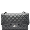 Chanel Jumbo Double Flap Caviar Leather Shoulder Bag Black- Hot Deals