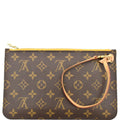 LOUIS VUITTON Neverfull MM Monogram Canvas Pochette Wristlet Pouch Brown