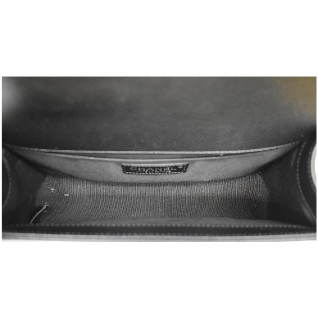 Chanel Medium Boy Flap Caviar Leather Shoulder Bag Black