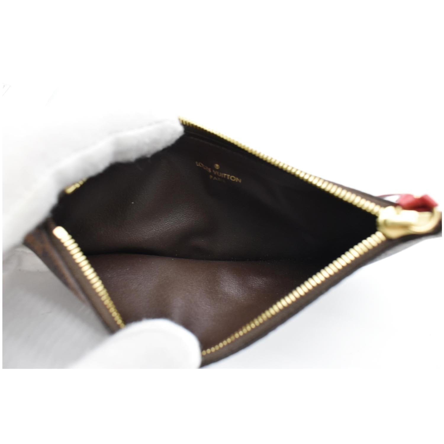 LOUIS VUITTON Felicie Zippered Damier Ebene Insert Pouch Brown