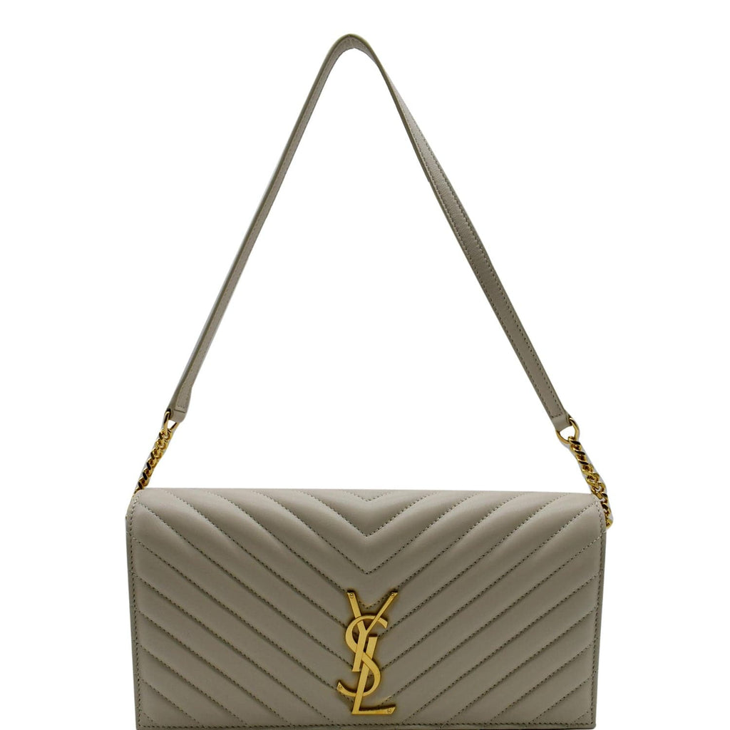 YVES SAINT LAURENT Kate Supple 99  Leather Chain Shoulder Bag Light cream