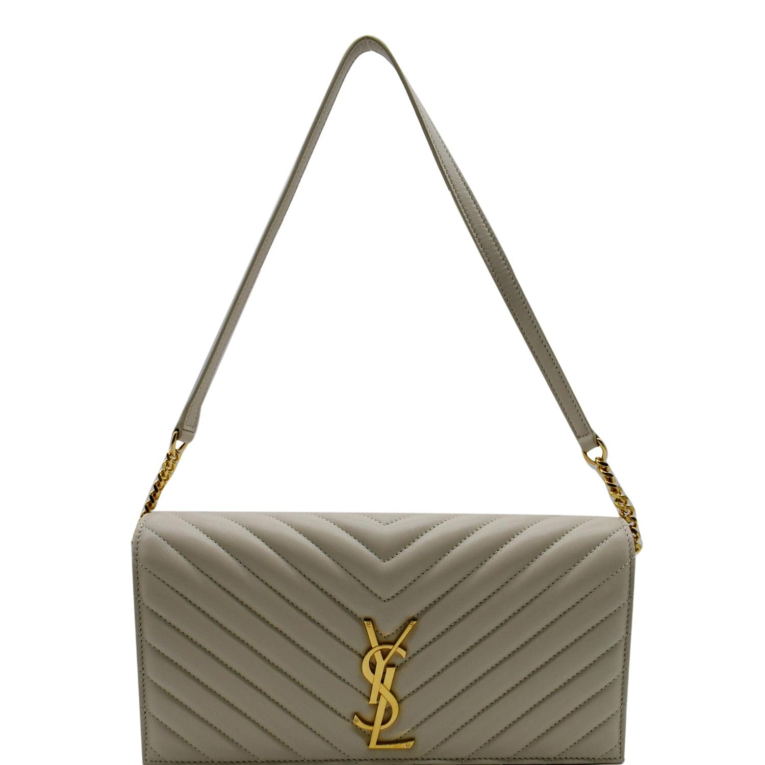 YVES SAINT LAURENT Kate Supple 99  Leather Chain Shoulder Bag Light cream