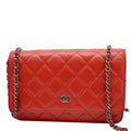 Chanel CC WOC Caviar Leather Chain Crossbody Bag Red