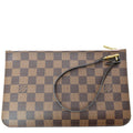 LOUIS VUITTON Pochette Wristlet Pouch Damier Ebene Neverfull MM Rose Ballerine