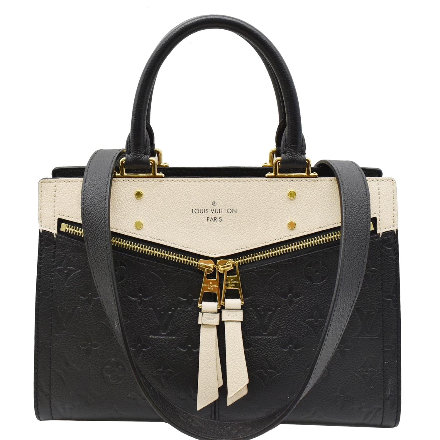 LOUIS VUITTON Sully PM Monogram Empreinte Leather Shoulder Bag Black