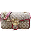 GUCCI Gucci Marmont Small Matelasse Canvas Shoulder Bag Beige 443497