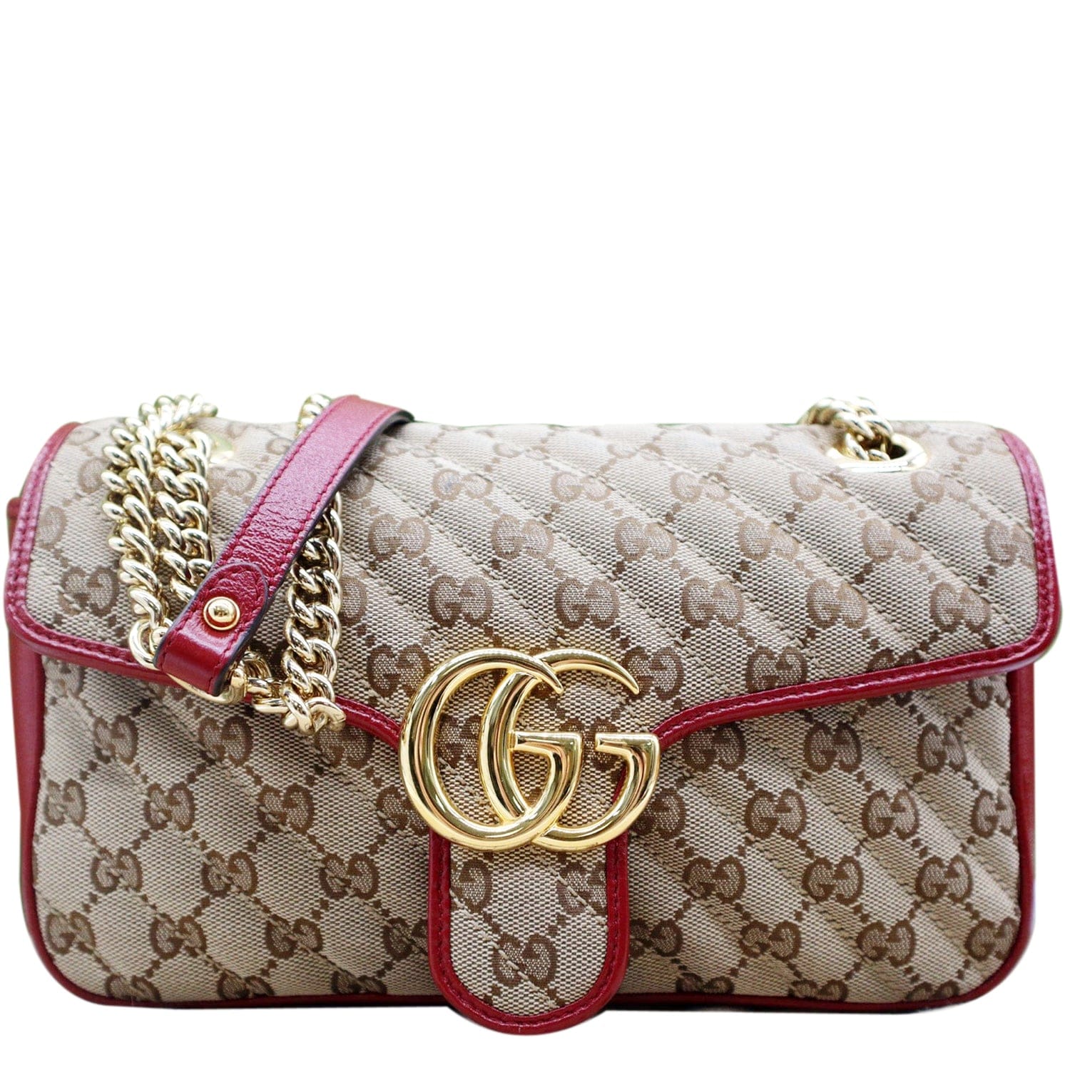 GUCCI Gucci Marmont Small Matelasse Canvas Shoulder Bag Beige 443497