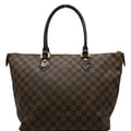 LOUIS VUITTON Saleya MM Damier Ebene Tote Bag Brown