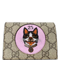 GUCCI Bosco Patch Gucci Supreme Canvas Card Case Wallet Beige 506277