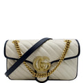 GUCCI Torchon Gucci Marmont Small  Matelasse Shoulder Bag White
