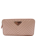 PRADA Nappa Mini Impunture Bandoliera Chain Leather Crossbody Bag Orchidea