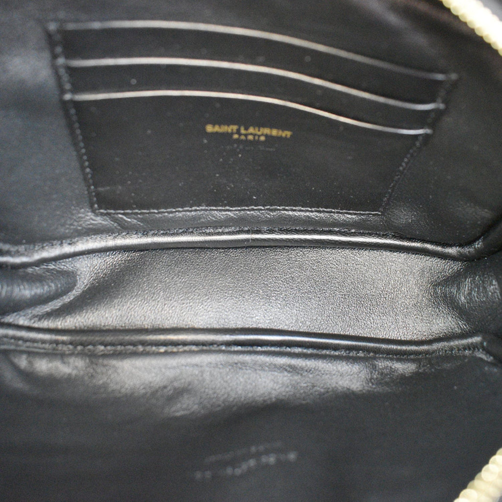 YVES SAINT LAURENT Mini Lou Grain De Poudre Camera Bag Black