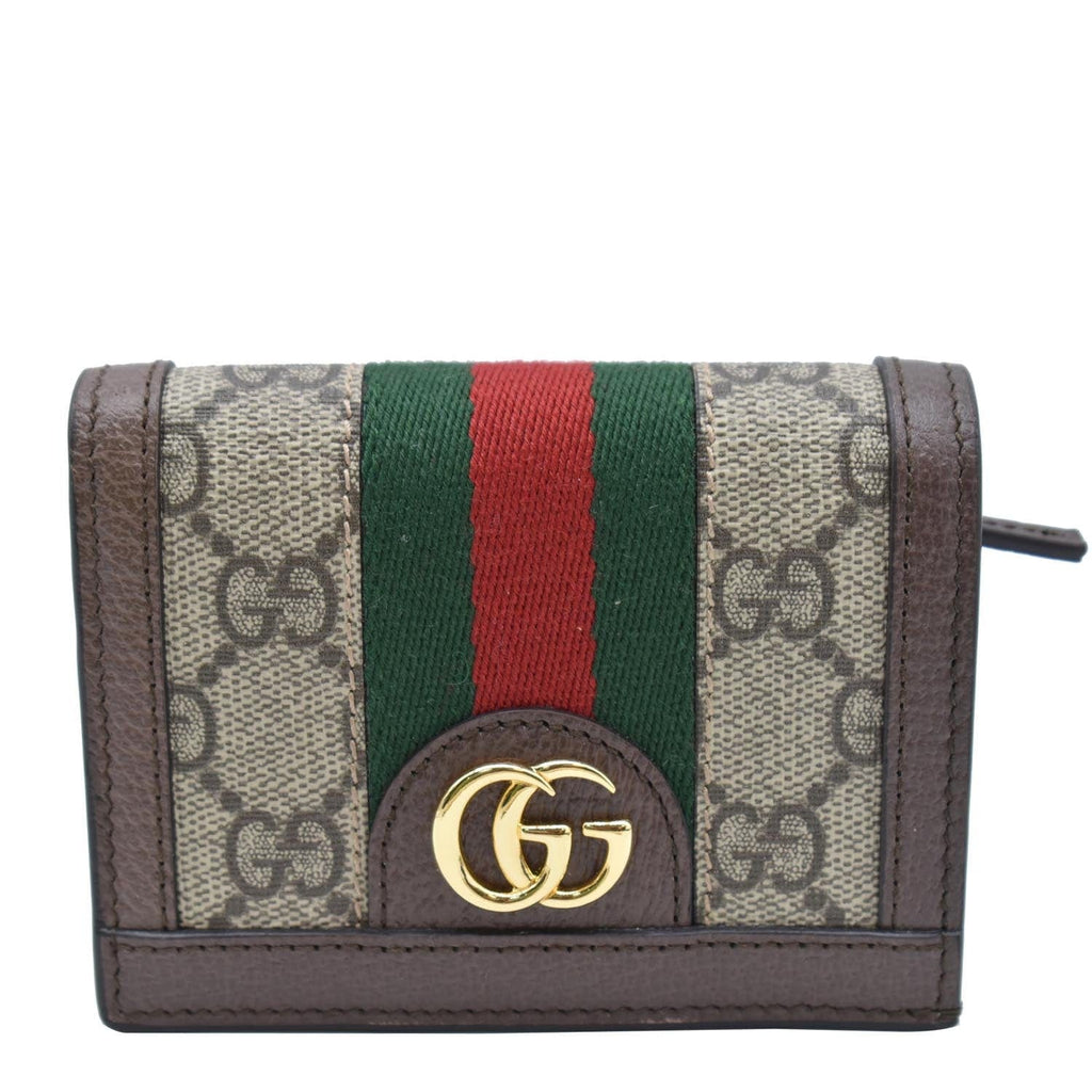 GUCCI Ophidia Gucci Card Case Wallet Beige
