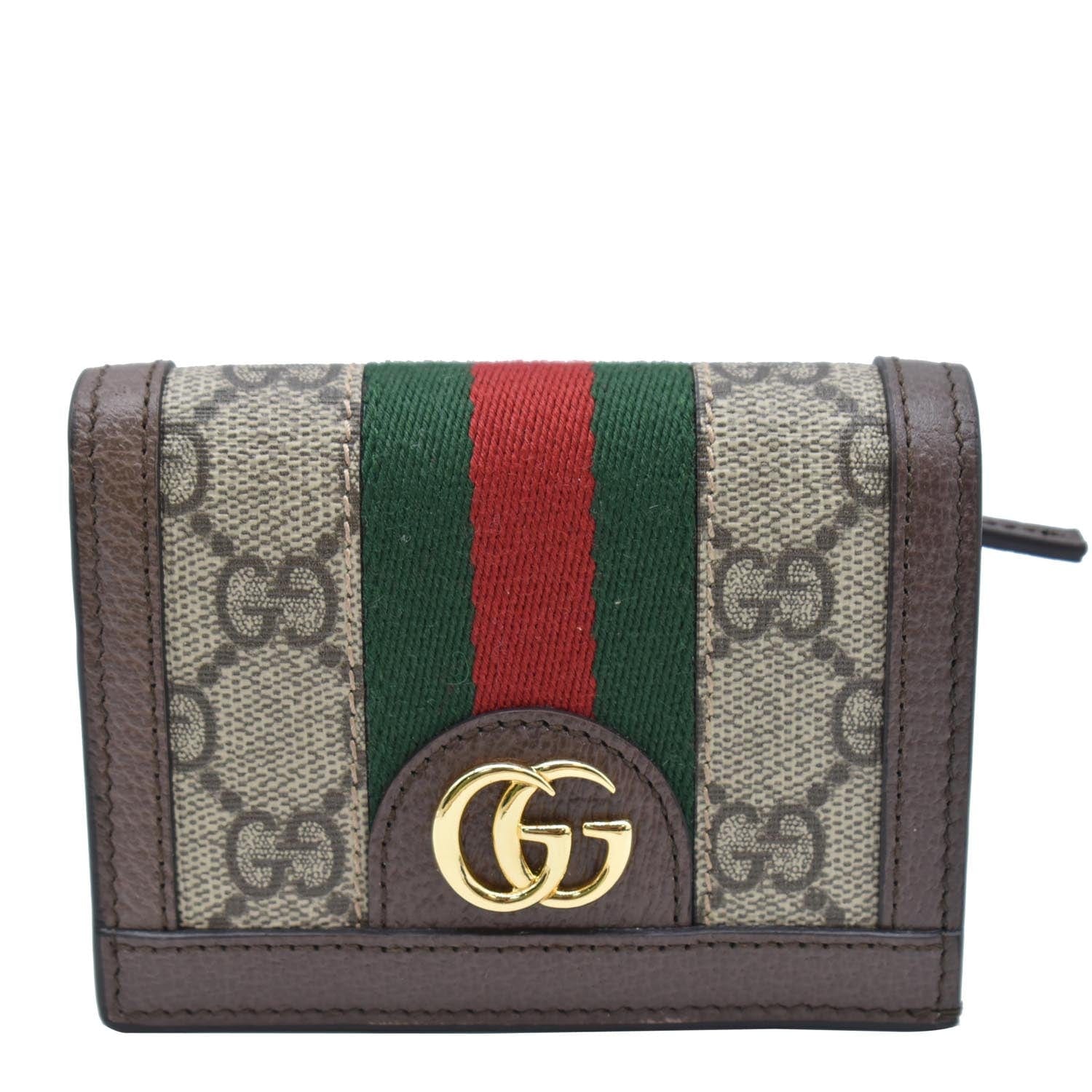 GUCCI Ophidia Gucci Card Case Wallet Beige