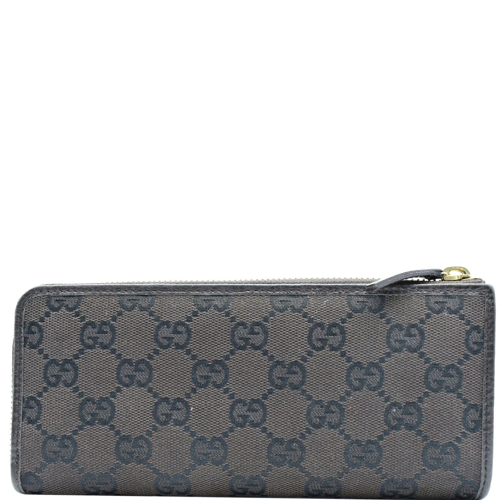 GUCCI Gucci Canvas Zip Around Wallet Brown 268917