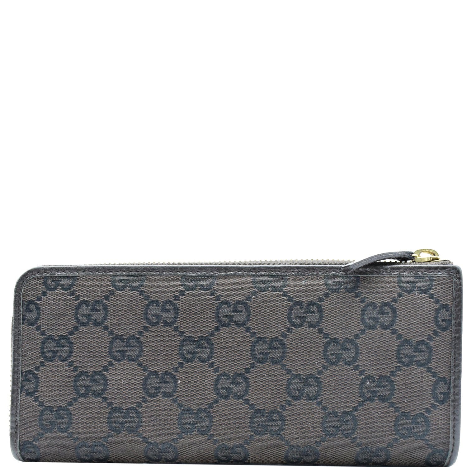 GUCCI Gucci Canvas Zip Around Wallet Brown 268917