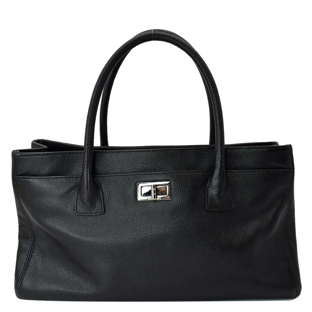 Chanel Reissue Cerf Executive East West Leather Tote Bag Black