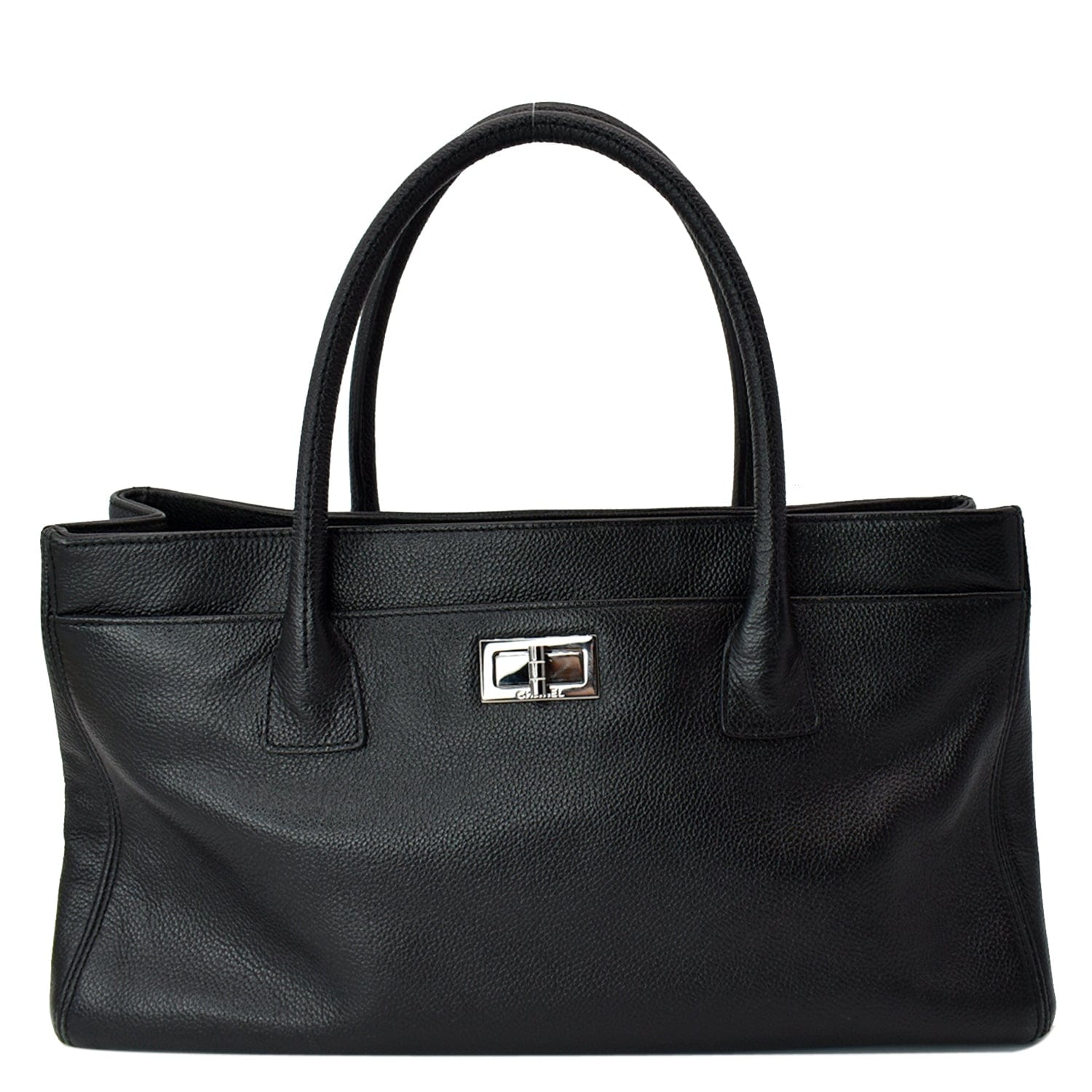 Chanel Reissue Cerf Executive East West Leather Tote Bag Black